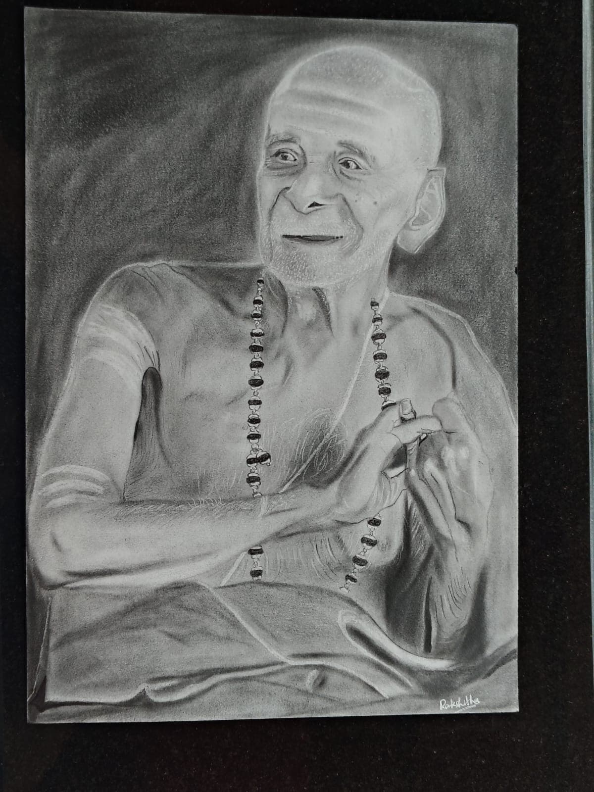 ಬ್ರಹ್ಮಶ್ರೀ ಡಾ. ಬಳ್ಳಪದವು ಮಾಧವ ಉಪಾಧ್ಯಾಯರು - ಪೆನ್ಸಿಲ್ ಸ್ಕೆಚ್ ನಲ್ಲಿ