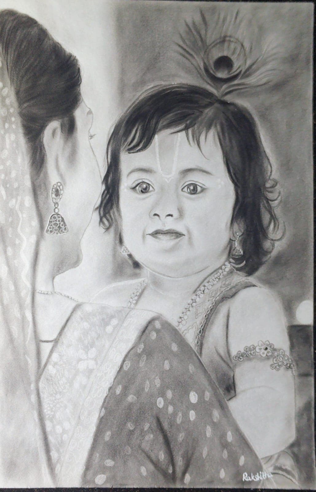 ಕಲಾವಿದೆಯ ಕೈಯಲ್ಲಿ ತುಂಟ ಕೃಷ್ಣ