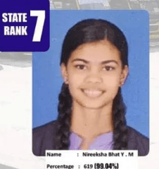 ನಿರೀಕ್ಷ ಭಟ್ ವೈ ಎಂ - SSLC State 7th Rank